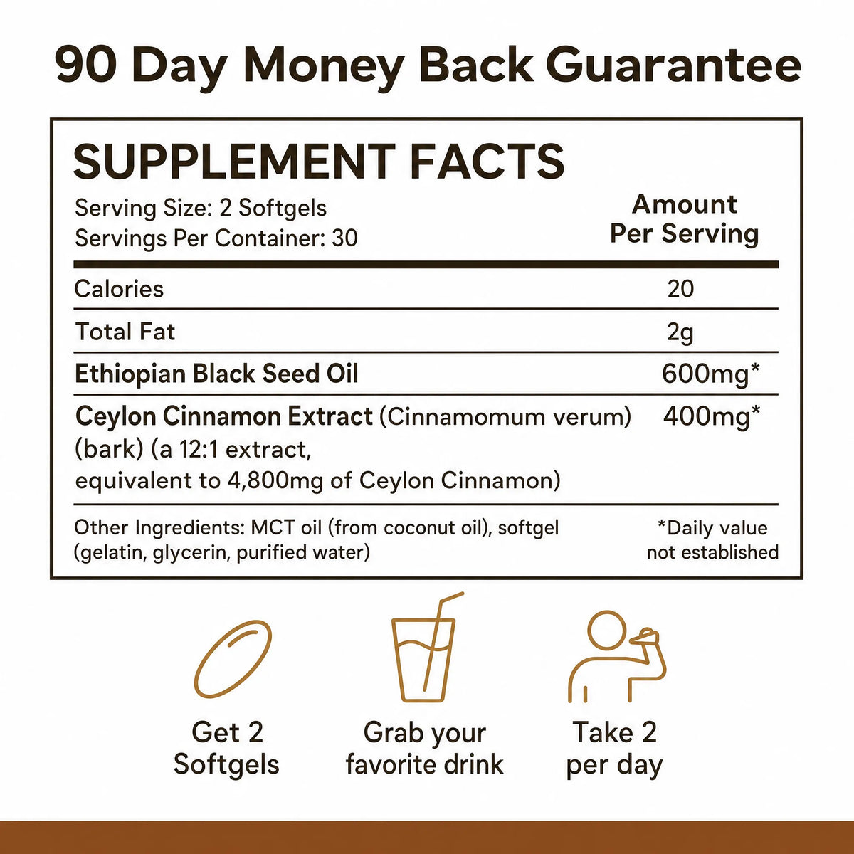 Ethiopian Black Seed Oil + Ceylon Cinnamon with MCT Oil